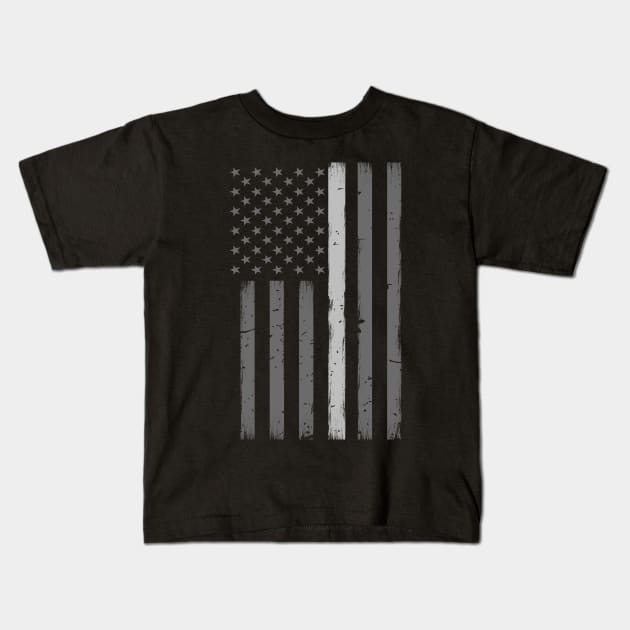 Thin Silver Line Flag - Corrections Officer Gift Kids T-Shirt by bluelinemotivation